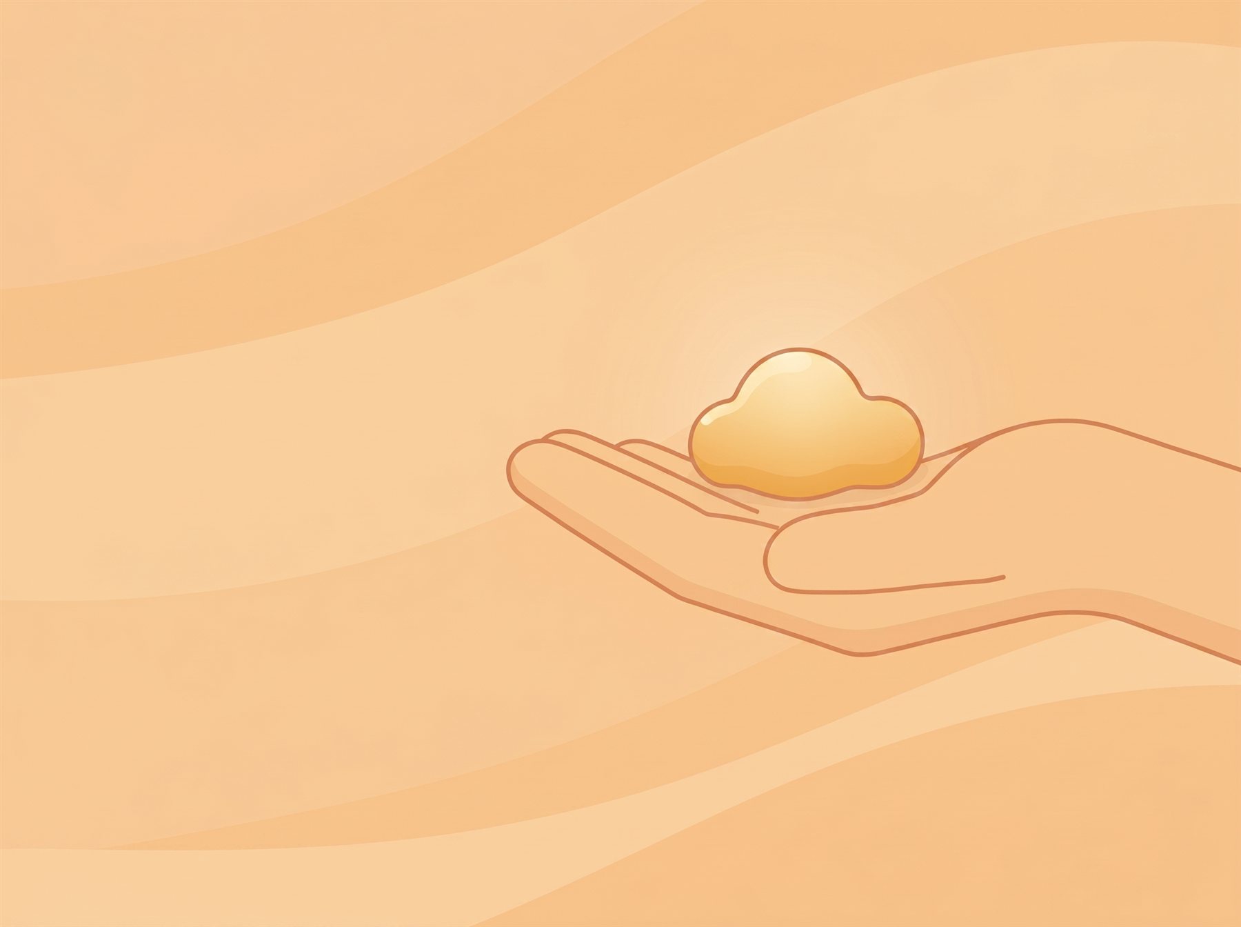 An open hand offering a small golden shape, a bid for building connection in everyday life