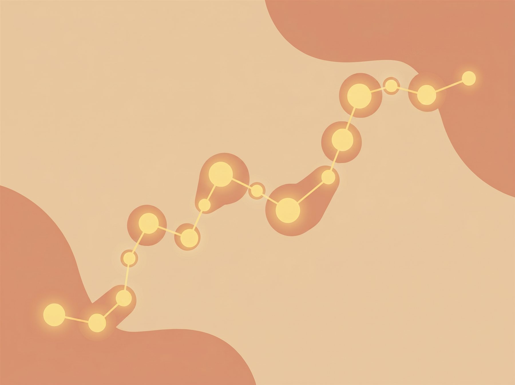 Small golden lights forming a connecting path