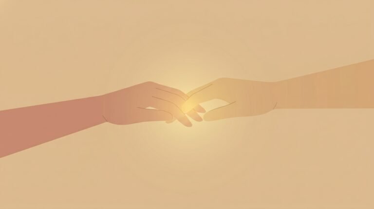 Two hands meeting with a golden glow at the point of contact, illustrating the power of touch in relationships