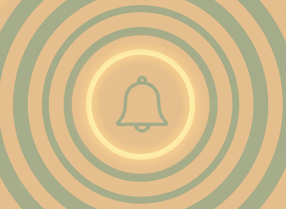 A small bell radiating soft rings, the fast alarm of anxious attachment signs