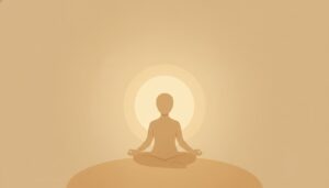 A calm figure as a warm golden band of light widens around them, the sense of safety trauma therapy helps rebuild