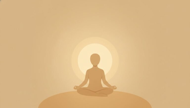 A calm figure as a warm golden band of light widens around them, the sense of safety trauma therapy helps rebuild